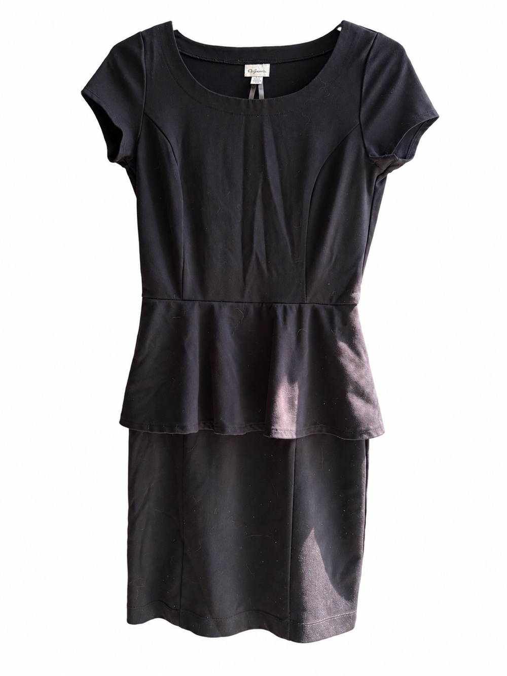 Dynamite Black Peplum Bodycon Dress Size Small Y2K